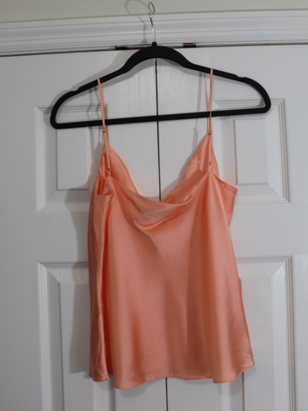 St. Cloud Label Silk Cowl Neck Camisole Peach Coral Size Small - Picture 3 of 8